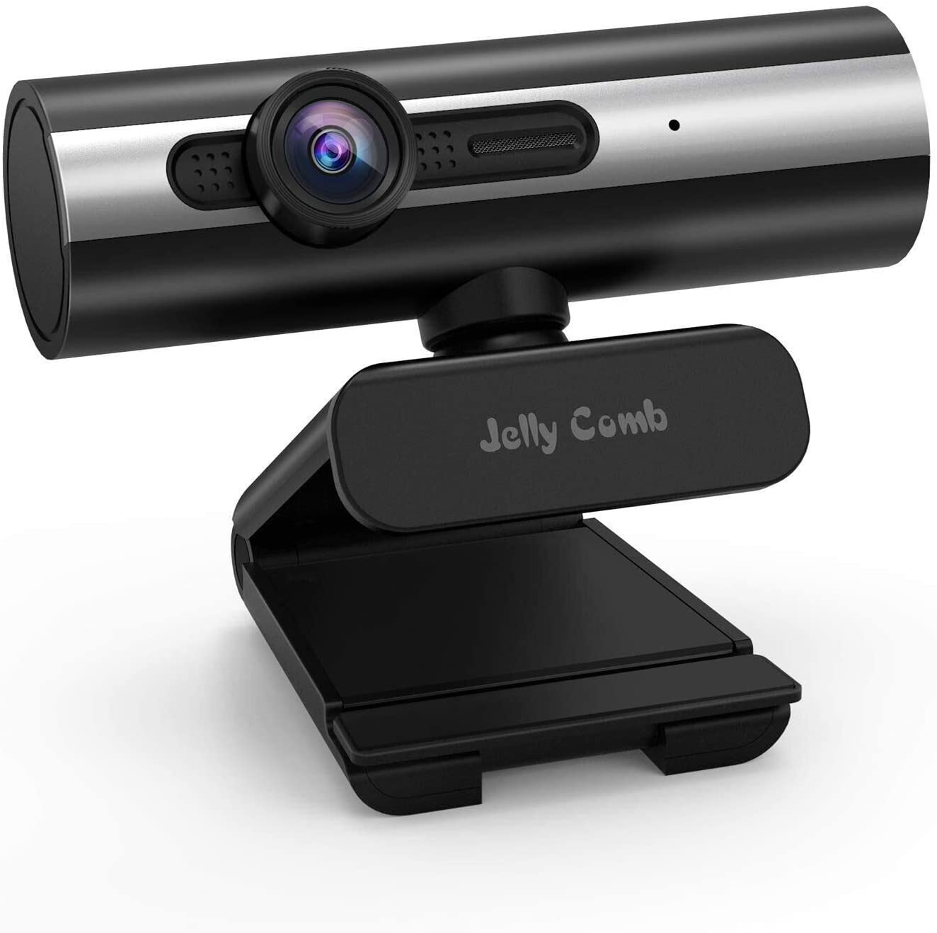 360 ° Drehbare PC Kamera mit Stereo Mikrofon für Skype Schwarz Video Chat und Aufnahme Jelly Comb 1080P HD Webcam mit Stativ 